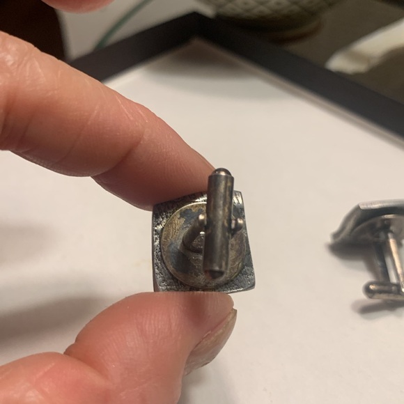 50’s 60’s BRUTALIST MODERNIST ARTIST STUDIO CUFFLINKS TESTED STERLING SILVER - Picture 6 of 11